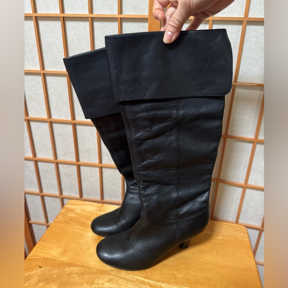 Steve Madeen Black Knee-High Leather Boots